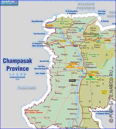 carte de Province de Champasak