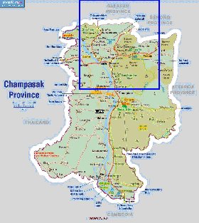 carte de Province de Champasak