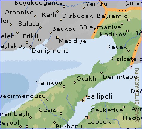 mapa de  il Canakkale