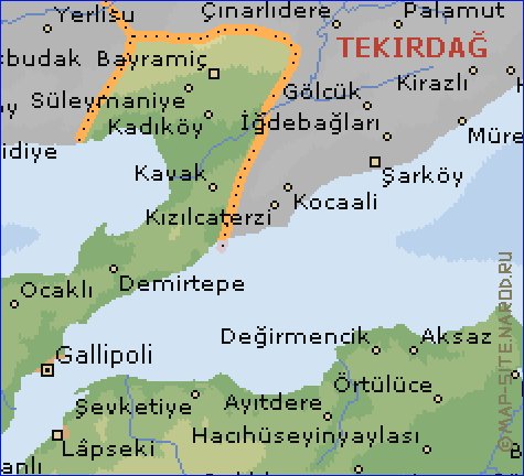 mapa de  il Canakkale