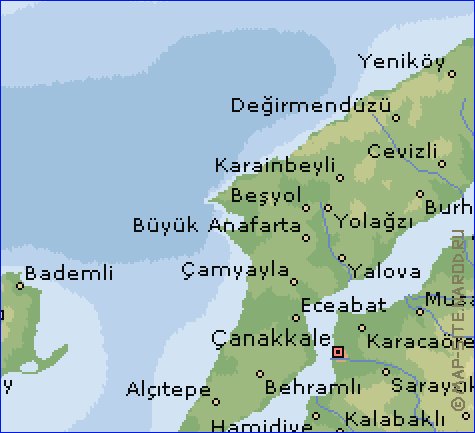 carte de  il Canakkale