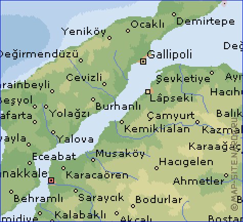 mapa de  il Canakkale