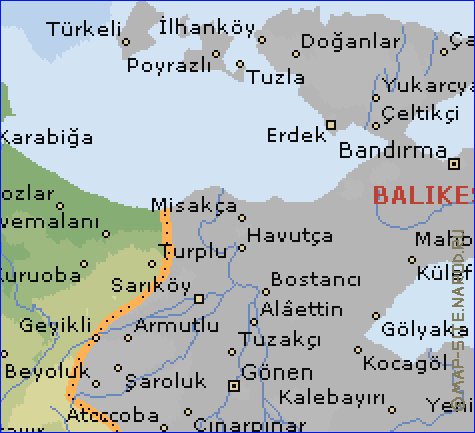 carte de  il Canakkale