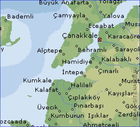 mapa de  il Canakkale