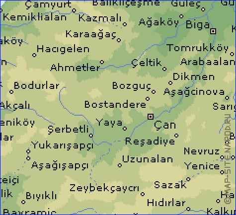 carte de  il Canakkale