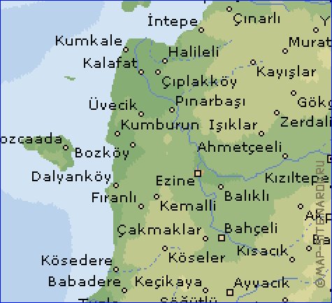 mapa de  il Canakkale