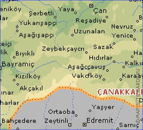 carte de  il Canakkale