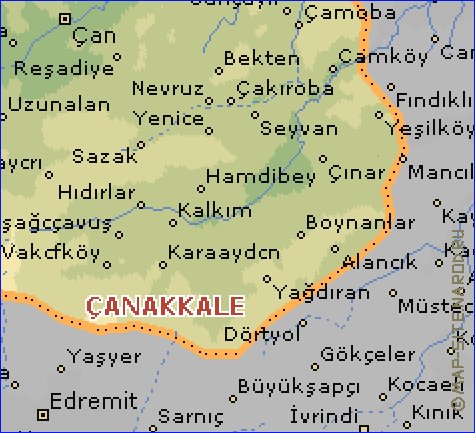 carte de  il Canakkale