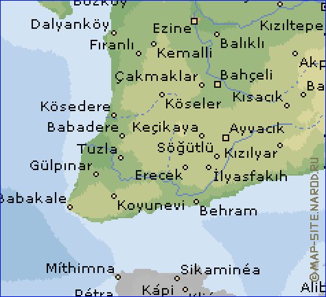 carte de  il Canakkale