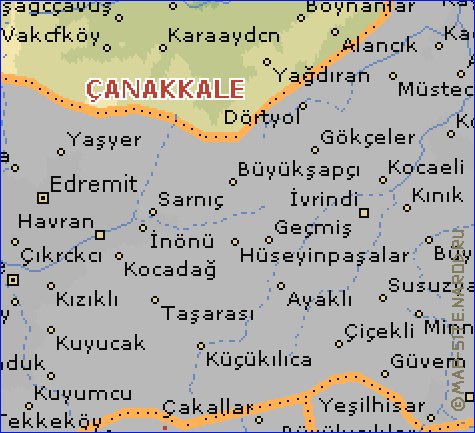 carte de  il Canakkale