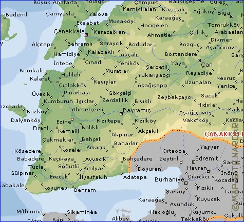 carte de  il Canakkale