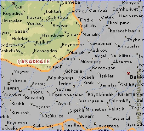 carte de  il Canakkale