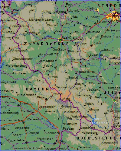 Administrativa mapa de Republica Checa em ingles