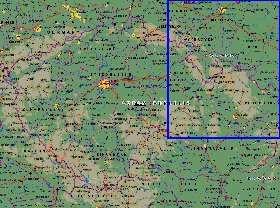 Administrativa mapa de Republica Checa em ingles