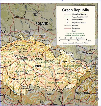 Administrativa mapa de Republica Checa