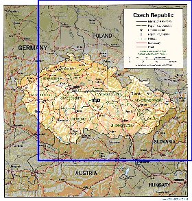 Administrativa mapa de Republica Checa