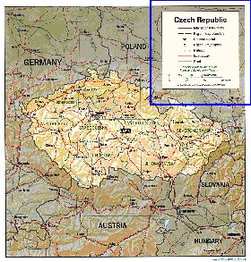 Administrativa mapa de Republica Checa