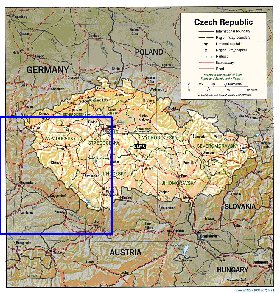 Administrativa mapa de Republica Checa