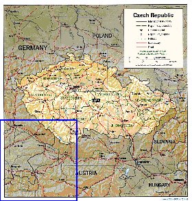 Administrativa mapa de Republica Checa