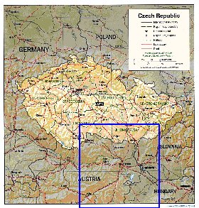 Administrativa mapa de Republica Checa