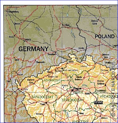 Administratives carte de Republique tcheque