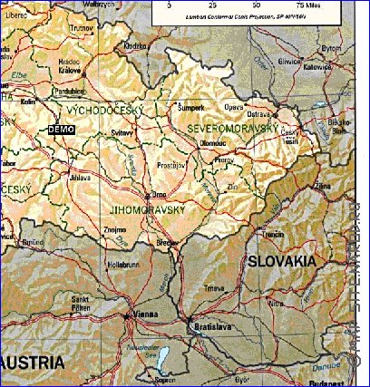 Administrativa mapa de Republica Checa