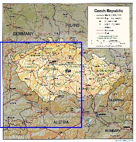 Administrativa mapa de Republica Checa