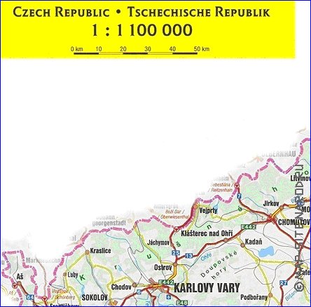 mapa de de estradas Republica Checa em ingles