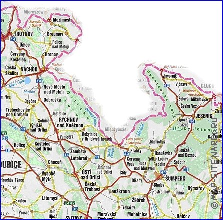 mapa de de estradas Republica Checa em ingles