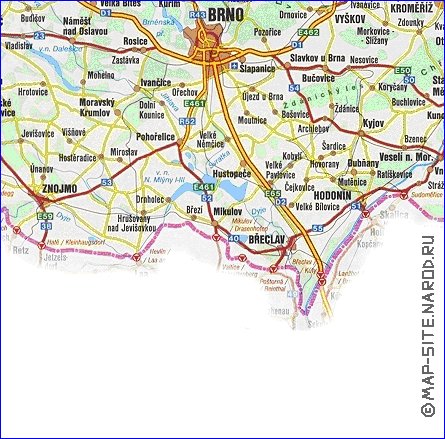 mapa de de estradas Republica Checa em ingles