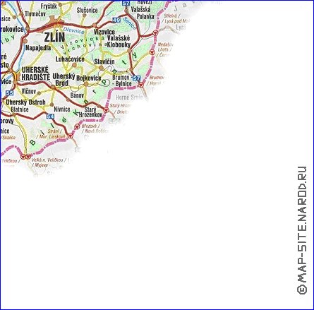 mapa de de estradas Republica Checa em ingles