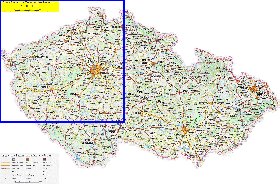 mapa de de estradas Republica Checa em ingles