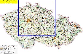 mapa de de estradas Republica Checa em ingles