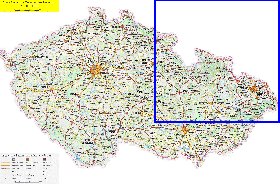 mapa de de estradas Republica Checa em ingles