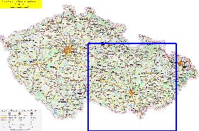 mapa de de estradas Republica Checa em ingles