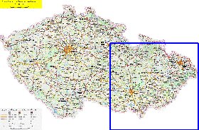 mapa de de estradas Republica Checa em ingles