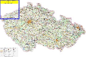 mapa de de estradas Republica Checa em ingles