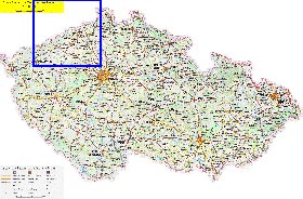 mapa de de estradas Republica Checa em ingles