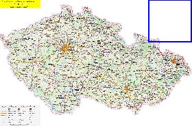 mapa de de estradas Republica Checa em ingles