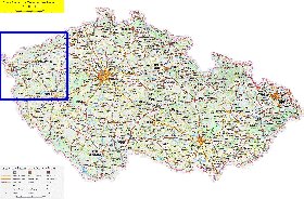 mapa de de estradas Republica Checa em ingles