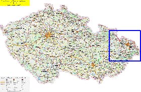 mapa de de estradas Republica Checa em ingles