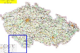 mapa de de estradas Republica Checa em ingles