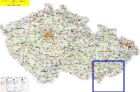 mapa de de estradas Republica Checa em ingles