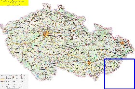 mapa de de estradas Republica Checa em ingles