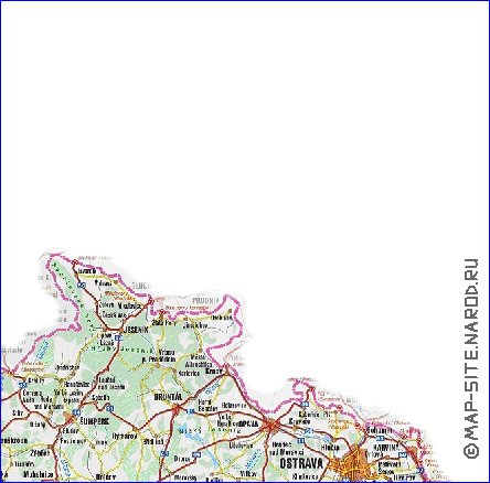 mapa de de estradas Republica Checa em ingles