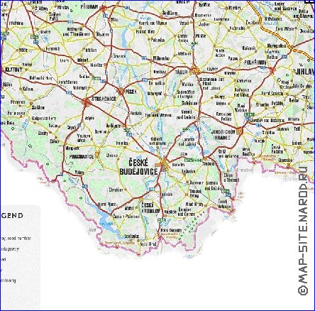 mapa de de estradas Republica Checa em ingles