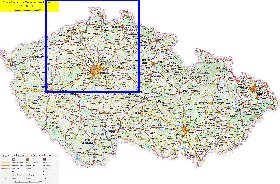 mapa de de estradas Republica Checa em ingles