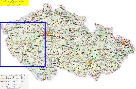 mapa de de estradas Republica Checa em ingles