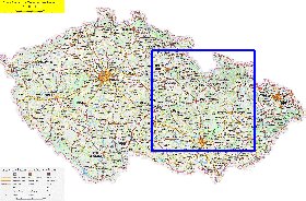 mapa de de estradas Republica Checa em ingles