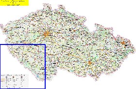 carte de des routes Republique tcheque en anglais